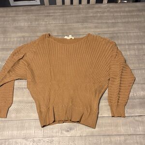 Eesome Camel Ribbed Sweater